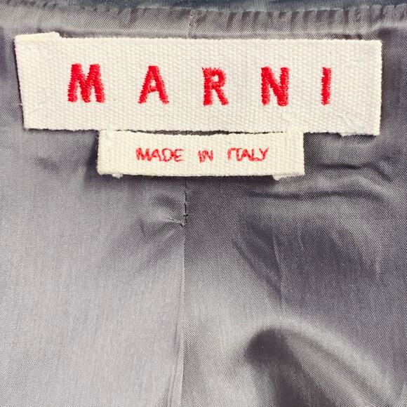 MARNI Size 2 Grey Polyester Techno Peplum Hidden Placket Jacket Blazer - Picture 4 of 5